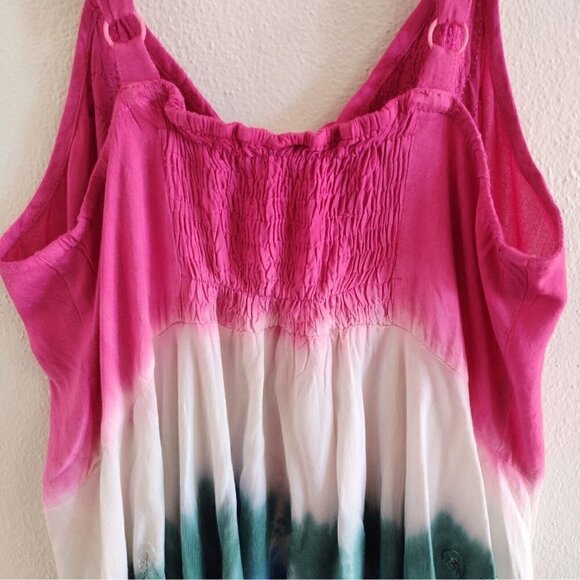 NWT Vintage L.S.I. Beaded Embroidered Tie Dye Corset Tank 2X Ombre Y2K Fairycore - Picture 4 of 11